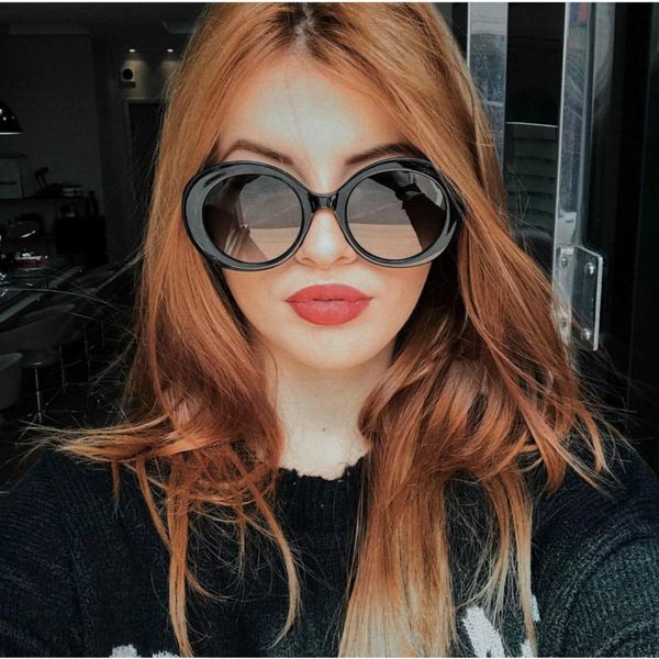 

oversize round women sunglasses brand design pink sunglasses women 2018 gafas de sol mujer festival trending products 2018, White;black