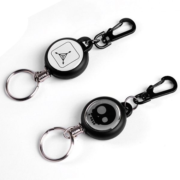 

high resilience tad steel wire rope chain recoil metal retractable key chain key ring anti lost keychain chaveiros, Silver