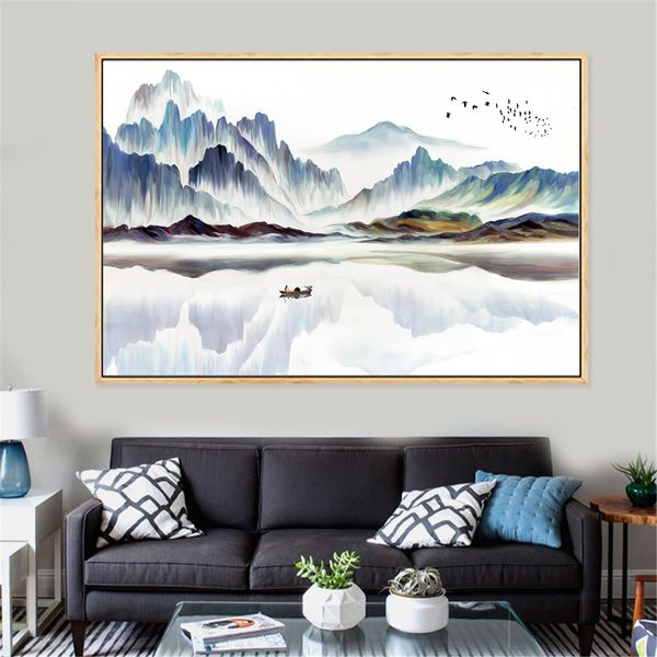 

abstract painting large size minimalist mountain peaks landscape canvas painting nordic posters and prints wall art chinese