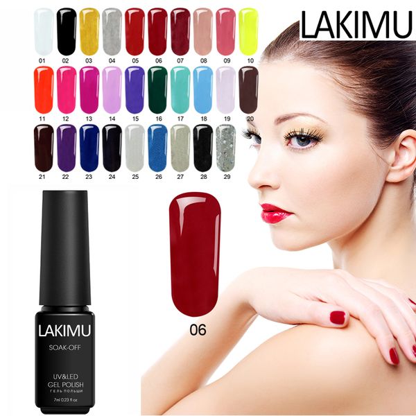 

lakimu pure 24 colors uv gel nail polish selling 2018 products long lasting gel varnish polish primer for nails poly 7ml, Red;pink