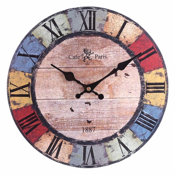 European Style Wall Clock Battery Operated Stereo Slient Single Face Hanging Living Room Decro Colorful Roman Numerals Very Large Clocks - Colorful Wall Clocks European Style Wall Clock Battery Operated Stereo Slient Single Face Hanging Living Room Decro Colorful Roman Numerals Very Large Clocks - Colorful Wall Clocks