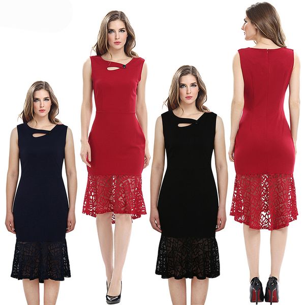 

women's clothing 2018 summer fashion vintage plus size boho bodycon runway pencil dresses for womens lace evening dress women clothes, Black