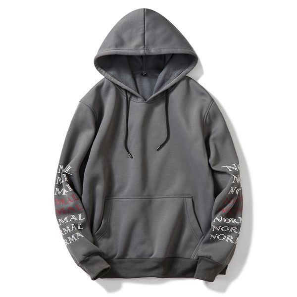 

2018 autumn and winter new letters casual hooded men's sweatershirt, Black