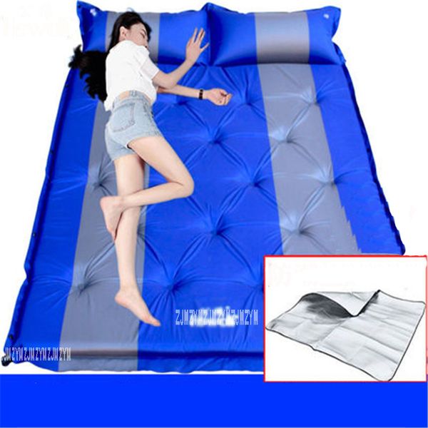 

3 person automatic inflatable mattress outdoor camping mat pad self-inflating moistureproof picnic tent mat with pillow 5cm