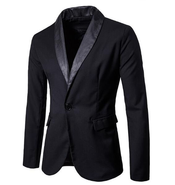 

men in the spring and autumn the new british european yards cultivate one's morality personality splicing leather jackets m-2xl, White;black