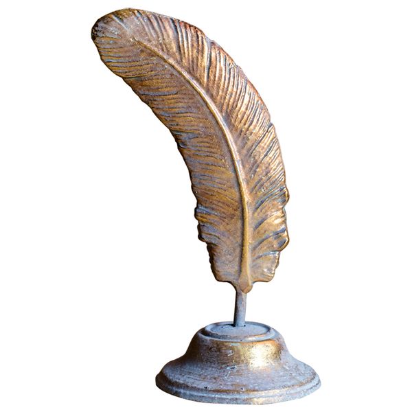 

cast iron feather decoration vintage iron study desk decoration reminiscence