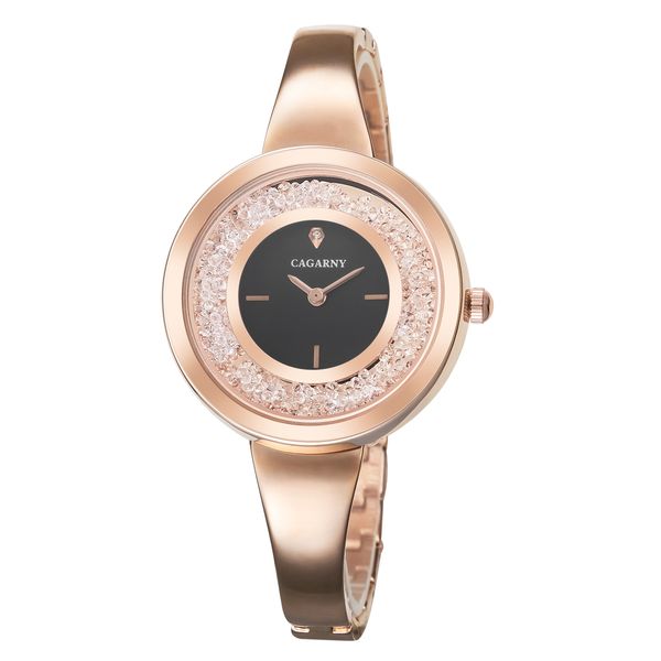 

cagarny rose gold bracelet watch women quartz watches ladies wrist watch girl clock minimalist, Slivery;brown