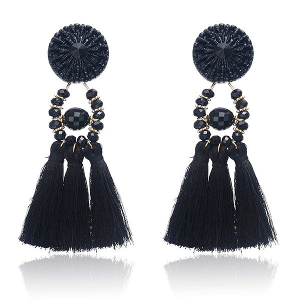 

2018 модные brincos женщины boho падение мотаться бахрома серьги преувеличивать женщин старинные этнические заявление кисточкой серьги, Silver