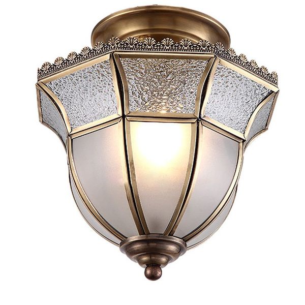 2019 Oovov Retro Copper Glass Entrance Ceiling Lamp European Balcony Ceiling Lamps Hallway Stairs Ceiling Light Fixture From Oovov 108 55