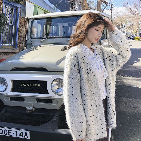 

sweaters women 2018 casual new nalon sweaters long sleeve v nake cardegans women nb38 vestidos femininos, White;black
