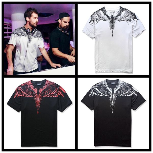 

Marcelo Burlon T Shirts Мужчины Женщины Италия Милан Каунти Перо Wings MB Футболка RODEO MAGAZINE Футб