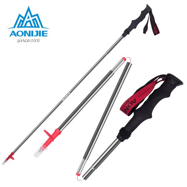 

aonijie folding alpenstock 3 sections aluminium alloy running stick cane travel camping hiking z style walking sticks