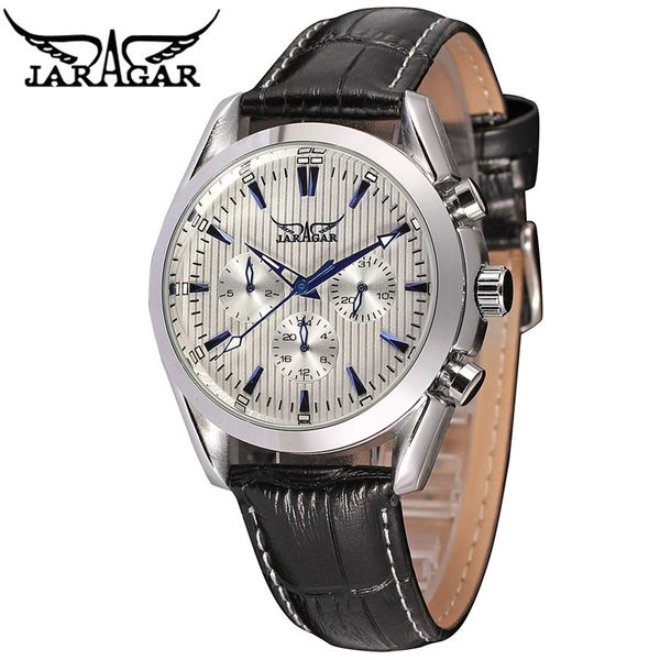

jaragar luxury watch orologio uomo men's date/week/24hours see through back auto mechanical watches gift wristwatch ship, Slivery;brown
