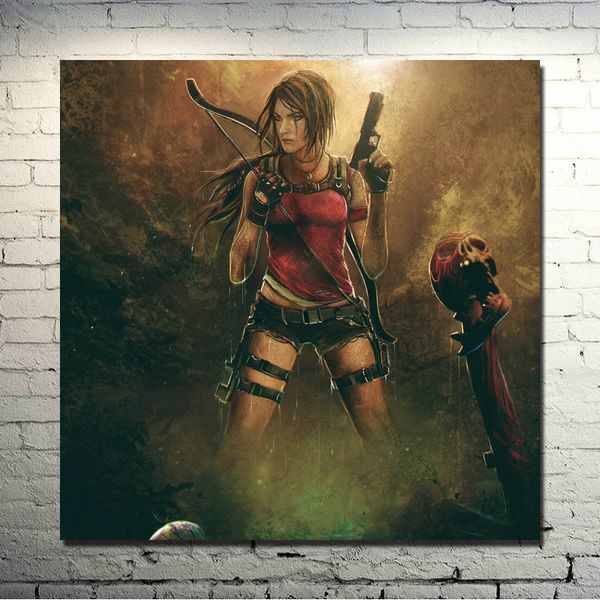 

tomb raider lara croft game art silk poster print 13x13 24x24 inchestourniquet render picture for living room decor 02-02