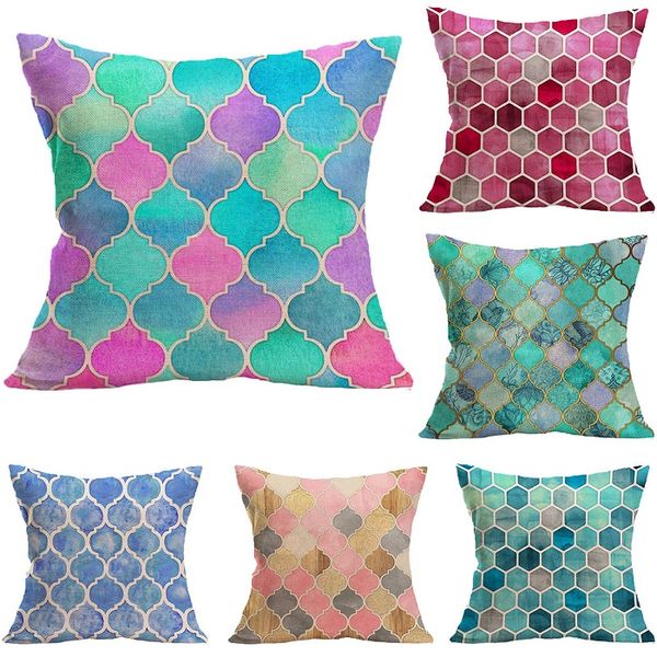 

новый чехлы горячий хлопок европейский геометрические белье наволочка автомобиль диван главная подушки наволочка украшения дома
