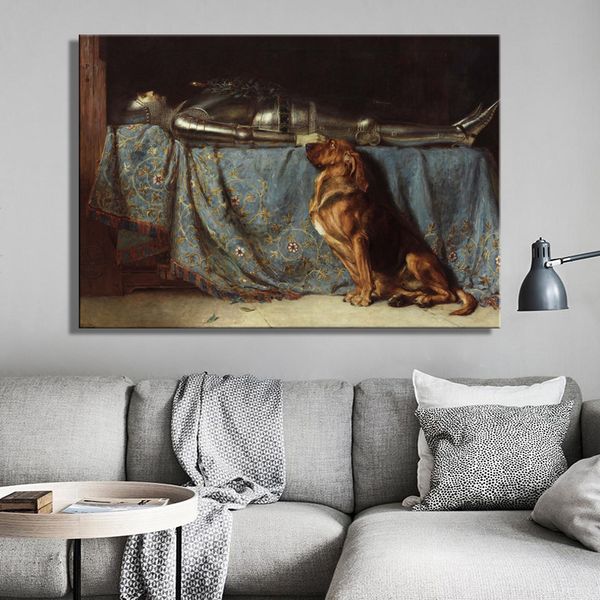 

british artist briton riviere's requiescat poster print on canvas wall art canvas painting decorative painting for living room