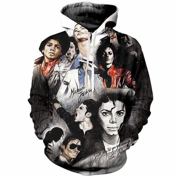 

new fashion casual harajuku hoodies 3d print superstar michael jackson hoodies pullovers graphic sweatshirts a71, Black