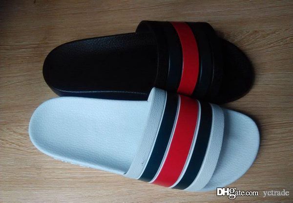 

Men designer sandals 2017 causal rubber summer huaraches slippers loafers fashion flats leather Brand slides designer sandals us 7-11