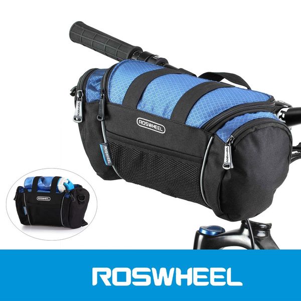 

roswheel 5l bike handlebar bag bicycle front tube pocket shoulder pack riding cycling supplies easy cleaning and durable