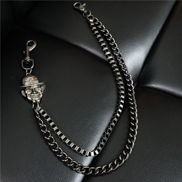 

men's fashion trousers chain waist accessories cartoon head men hip hop punk jeans pant belts chains belt metal chain, Black;brown