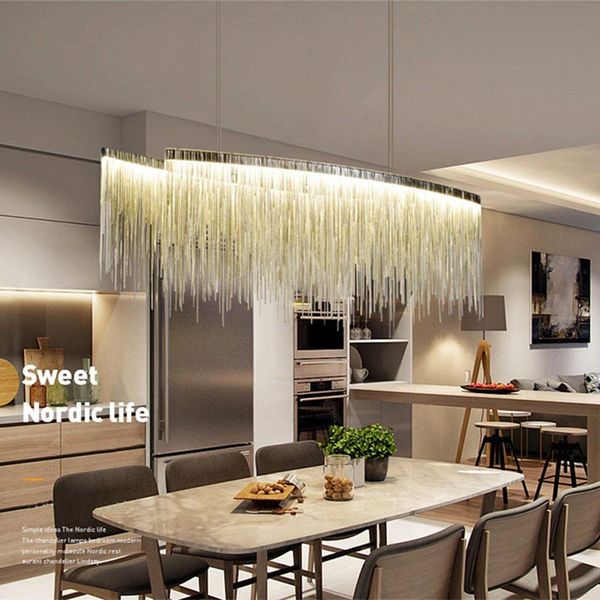Grosshandel Moderne Linear Aluminium Kronleuchter Pendelleuchte Moderne Kronleuchter Leuchte Fur Hotel Hall Home Esszimmer Uber Tisch Von Flymall
