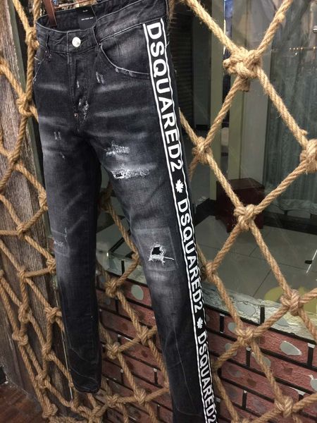 

Fa hion men jean men 039 ripped kinny biker jean d2 de troyed frayed lim fit denim pant biker long pant d902, Blue