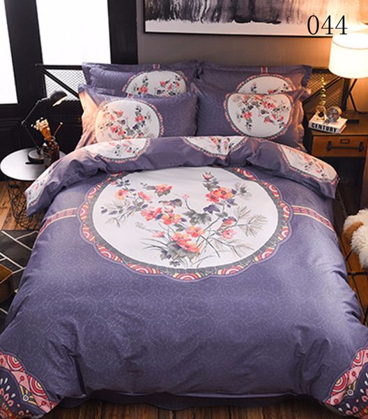

3d 4pcs cotton bedding set bed linens full  king flat sheet quilt cover duvet cover pillowcase bedclothes china style blue