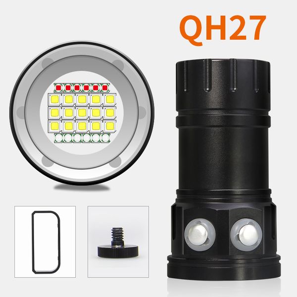 6 pz QH27 180 W 18000LM IPX8 Subacquea 80 M Professionale LED Diving Torcia Torcia Foto Fotografia Video Luce di Riempimento