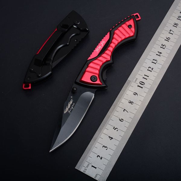 

Promotion China Folding Pocket knife 440 Blade Red Handle EDC Hand Tools Utility Knives EDC Survival Pocket Rescue Knives P565Q
