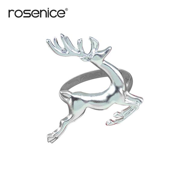 

elk napkin ring deer napkin buckle banquet rings table decoration for christmas wedding party everyday use (silver