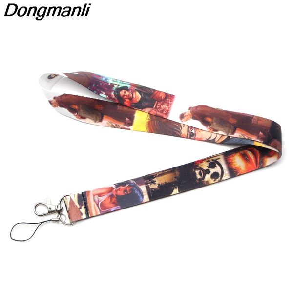 

24pcs/lot movie leon keychains lanyard neck key strap for phone keys id card men and women romantic lanyards phone rope m2463, Silver