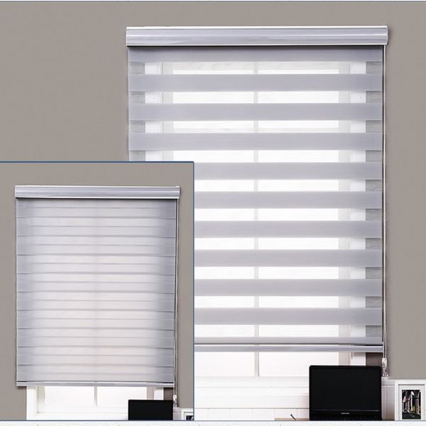 

customized dual sheer jute fabric day and night motorized manual zebra roller blinds for windows