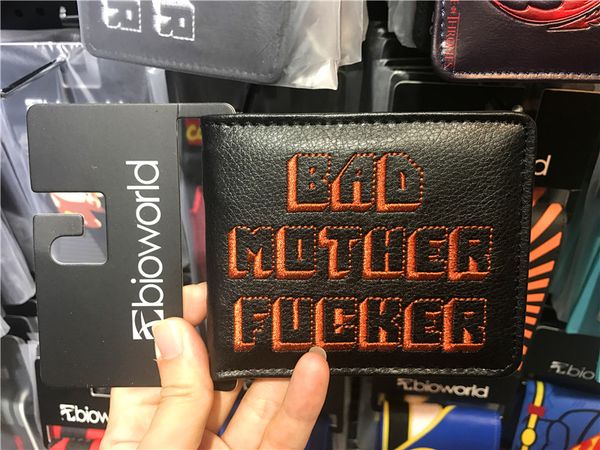 

New Pulp Fiction Jules Wallet Small Coin Pocket Bad Mother Letters Wallet Card Holder pu leather short Purse male