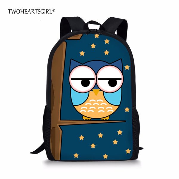 

twoheartsgirl stylish cartoon backpack for kids designer art designer children owl school backpack cute kids bagpack sac a dos