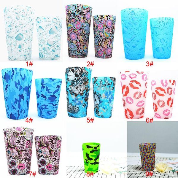 

silicone cup bohemia national glasses camouflage lip skull mugs water bottle outdoor cups beer coffee whiskey drinkware mug 9 styles wx-c46