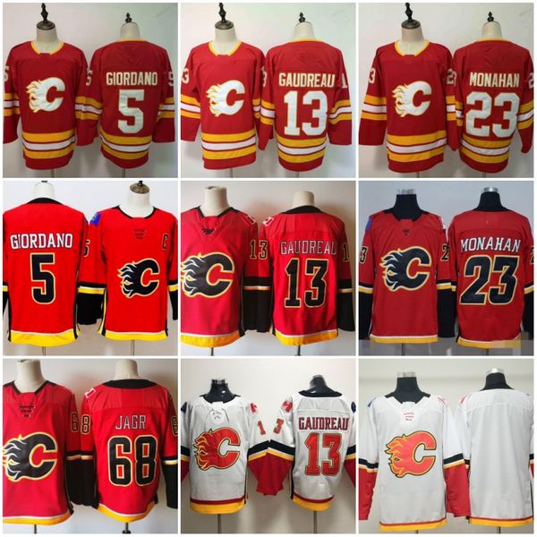 

Men's Calgary Flames Jerseys 5 Mark Giordano 13 Johnny Gaudreau 23 Sean Monahan 68 Jaromir Jagr Embroidery Logos Alternate Third 3rd