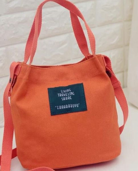 

shoulder bag japanese literary minimalist sen retro college wind letter canvas slung shoulder portable small bucket bag