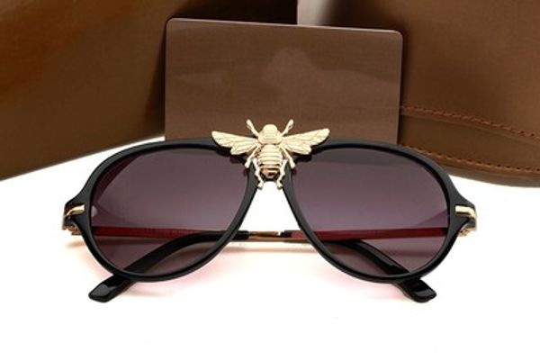 

fashion oversized men oval sunglasses bee decoraction retro design eyeglasses uv400, White;black