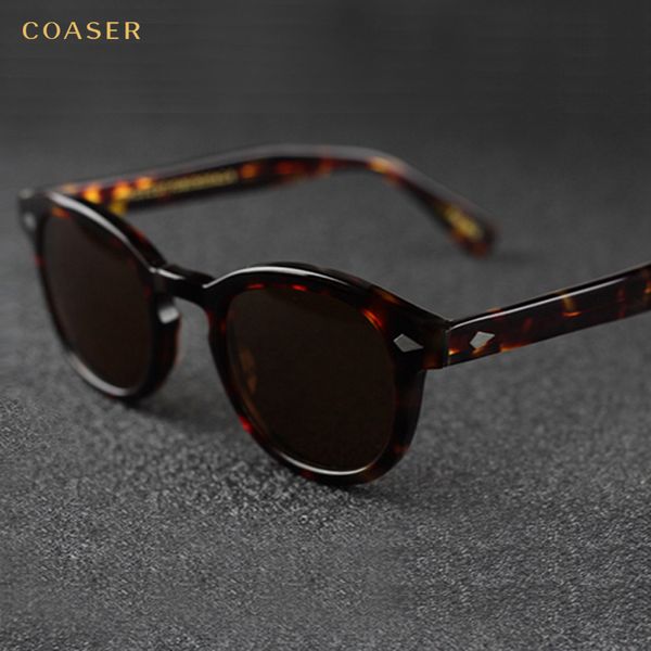 

coaser new vintage round acetate eyeglassespolarized sunglasses men women brand designer gafas de sol eyeglasses oculos de grau, White;black