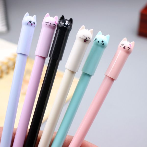 

6pcs/set 0.5mm cats gel pen cute pen stationary kawaii school supplies gel ink school office suppliers kids gift