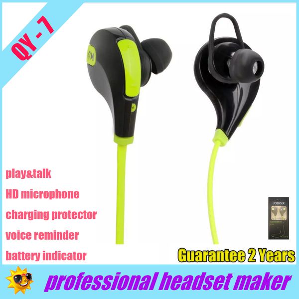 

Sweatproof uv coating in ear headphone qy7 qy 7 bluetooth v4 1 ture tereo port head et earphone fa hion running headphone retail box dhl