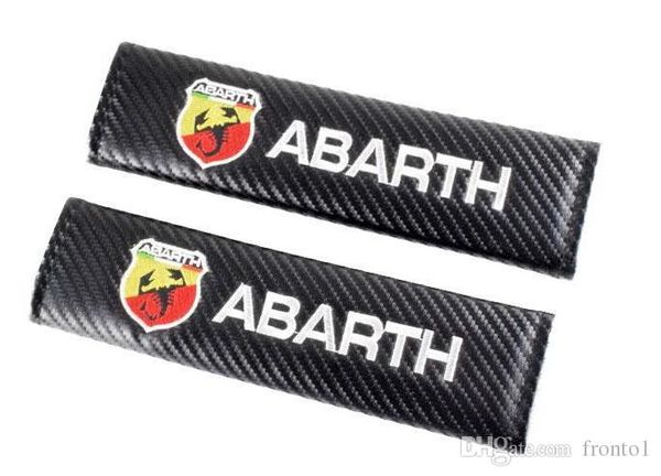 Adesivos de carro tampa de seguran￧a fibra de carbono para Abarth 500 Fiat universal ombreiras estilando de carro 2pcs/lote