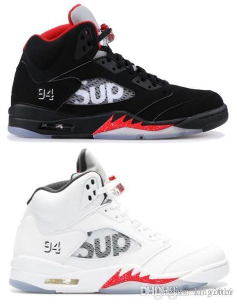 

5 5s sup black white men basketball shoes v sup sports mens trainers athletic sneakers size 8-13