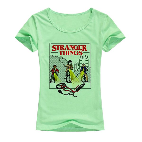 

2018 tv t-shirt stranger design t-shirt female summer new fashion cool shirt casual cool short-sleeved t, White