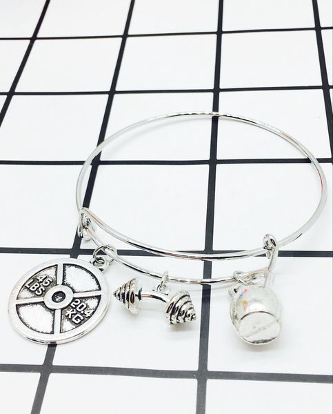 

старинные серебро 45lbs штанга гиря выдвижной браслет ms пара подарок ювелирные изделияобучение шарм подвеска тяжелая атлетика ювелирные изд, Golden;silver