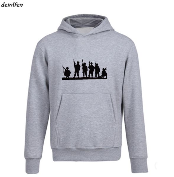 

novelty army shooting stylish funny hoodie men's hip hop fleece casual sweatshirt spring autumn men hoody jacket, Black