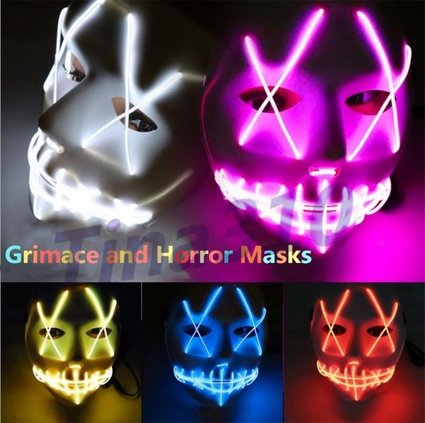 

led halloween ghost masks the purge movie wire glowing mask masquerade full face masks halloween mask costumes party mask gift i305