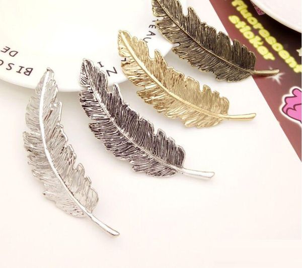 Korea New Fashion Metal Feather Hairpin Hair Clips Satement