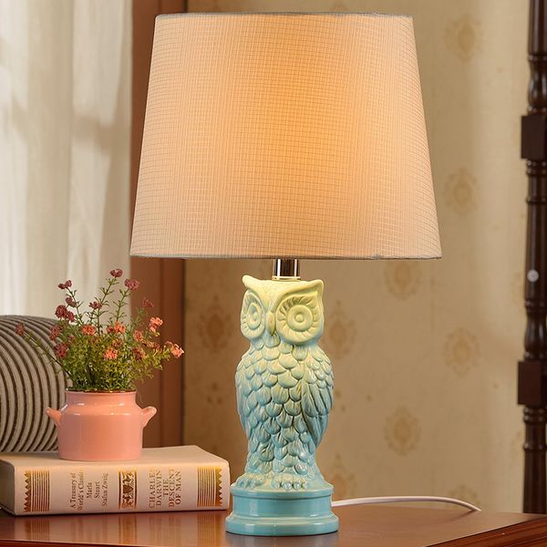 2019 Yook 30 49cm Mediterranean Ceramic Table Lamp Beige Lampshade Past Owl Modern Simplicity 220v 110v 27e From Kirke 189 32
