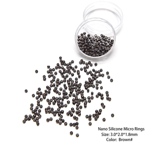 

neitsi 30mm silicone nano ring links beads for nano rings tip human hair extensions brown 500pcs7264141, Black